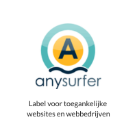 Link naar de AnySurfer website, vzw die opleidingen, audits en labels voor websites en webbedrijven uitreikt