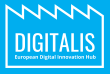 Digitalis logo - white - blue background